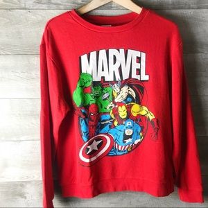 Marvel avengers red long sleeve pullover sweater